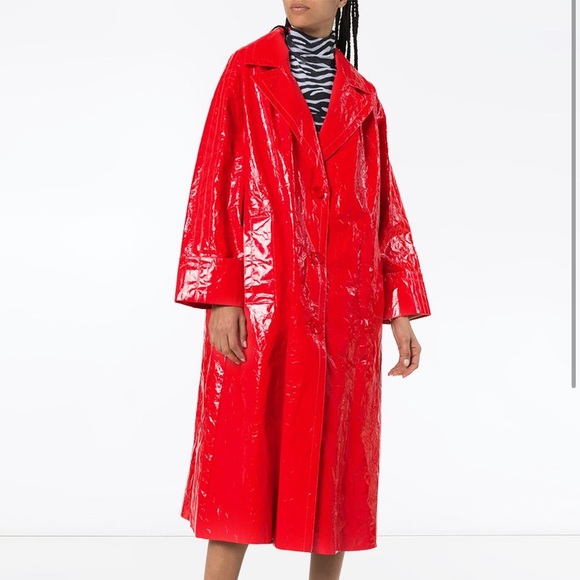 STAND STUDIO Lexie Red faux patent-leather coat - Picture 3 of 9